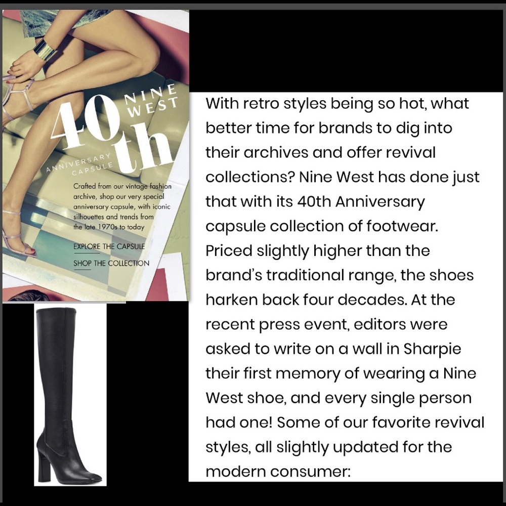 NINE WEST•LEATHER 40th Ann.CAPSULE BOOT - Picture 6 of 8